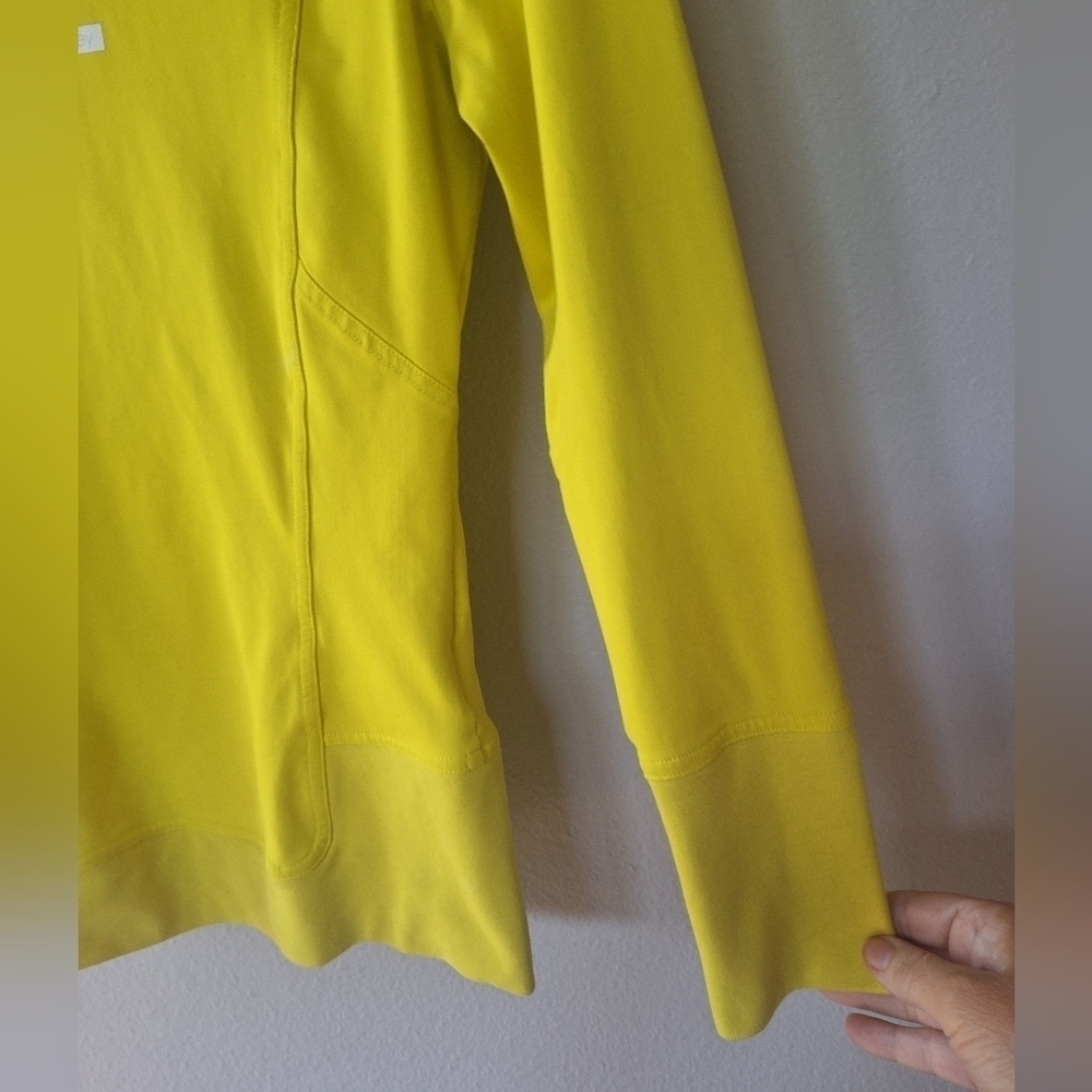 Adidas X Stella Mcartney Womens Yellow Hooded 1/4 Zip Stretch Pullover Size S - Picture 4 of 9